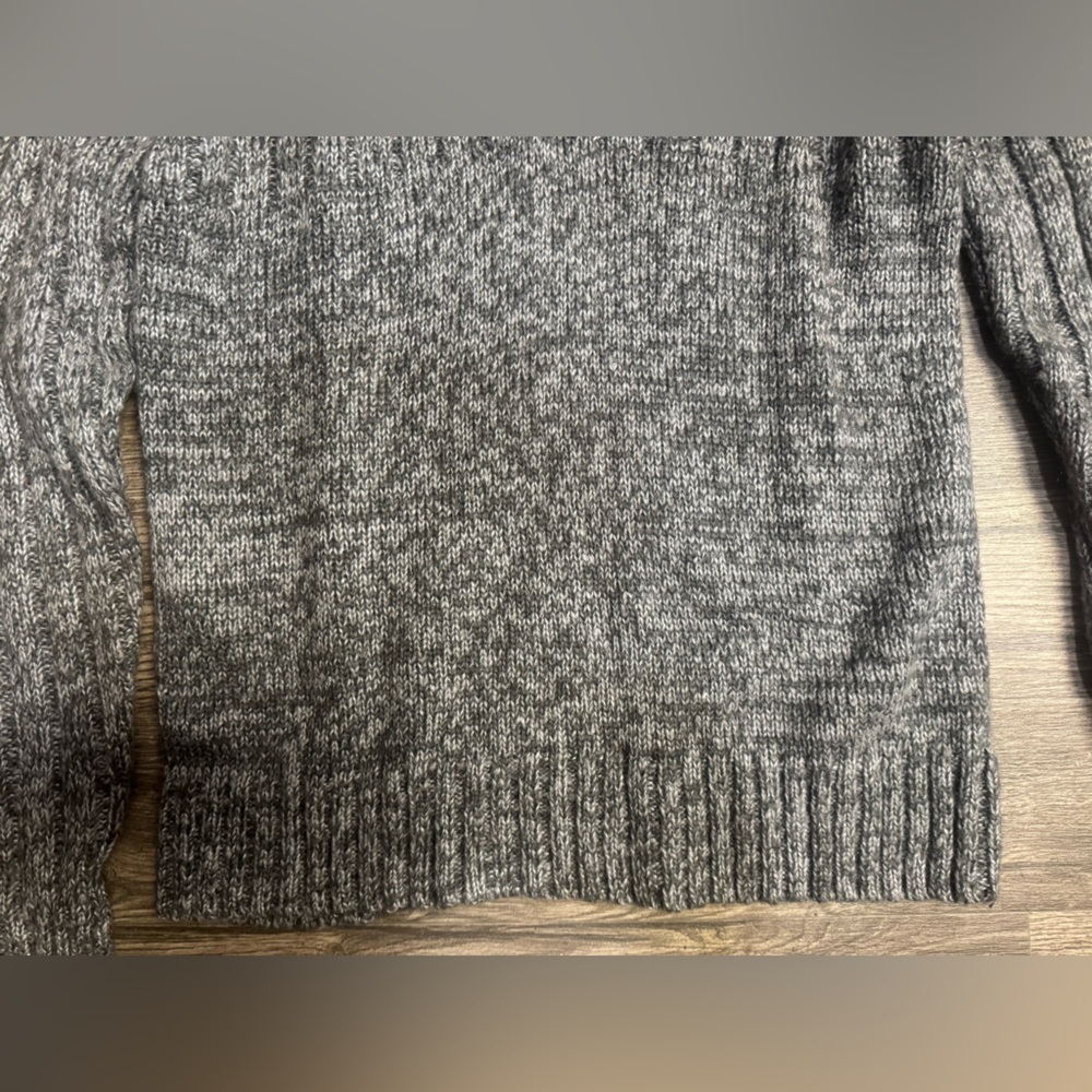 Michael Brandon Gray Ribbed Zip-Up Sweater - Picture 5 of 5
